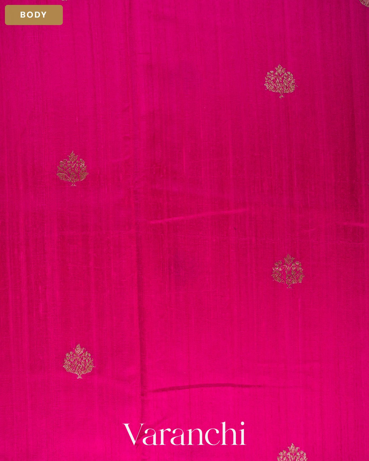 Rani Pink Pure Raw Silk Handloom Saree — Body