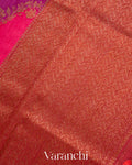 Violet Tricolour Rangkaat Pure Raw Silk Handloom Saree