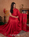Chilli Red Pure Raw Silk Handloom Saree