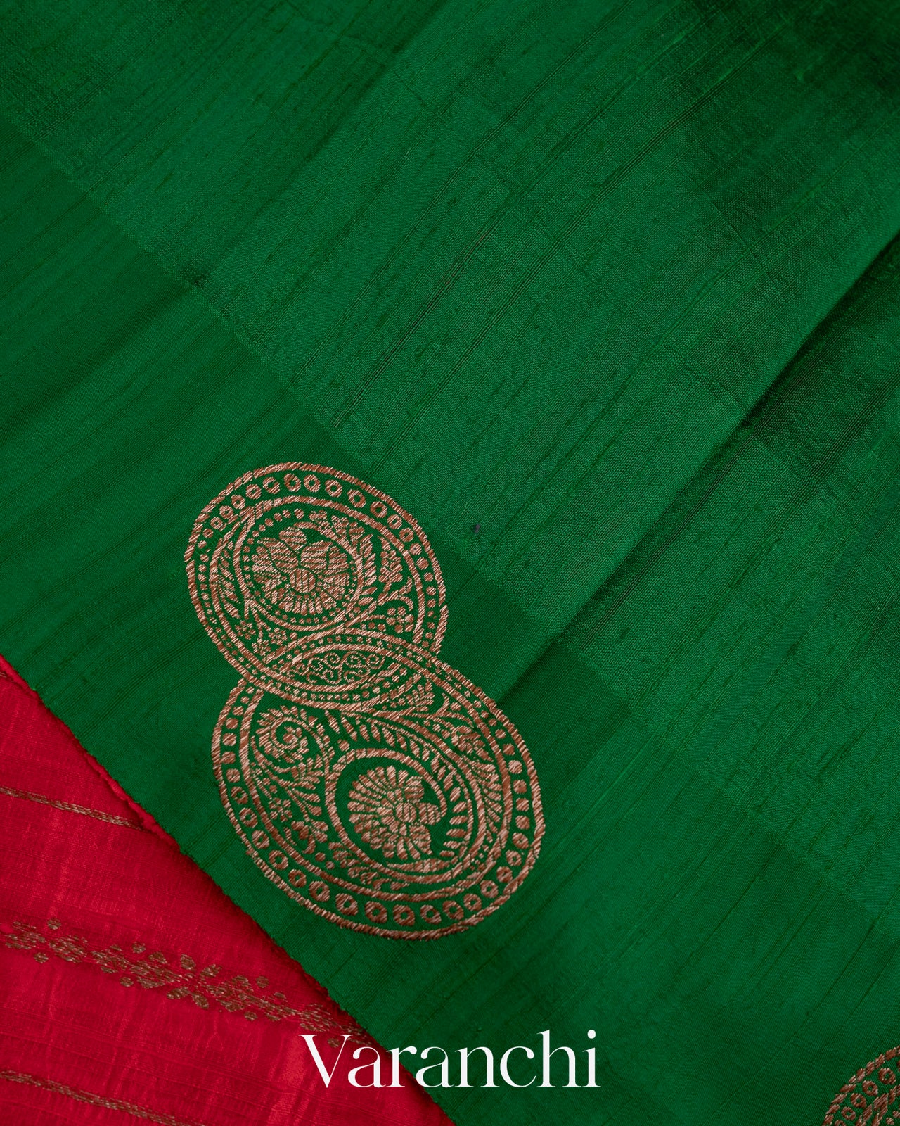 Chilli Red Pure Raw Silk Handloom Saree