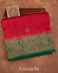 Red Pure Raw Silk Handloom Saree