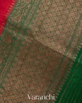 Red Pure Raw Silk Handloom Saree
