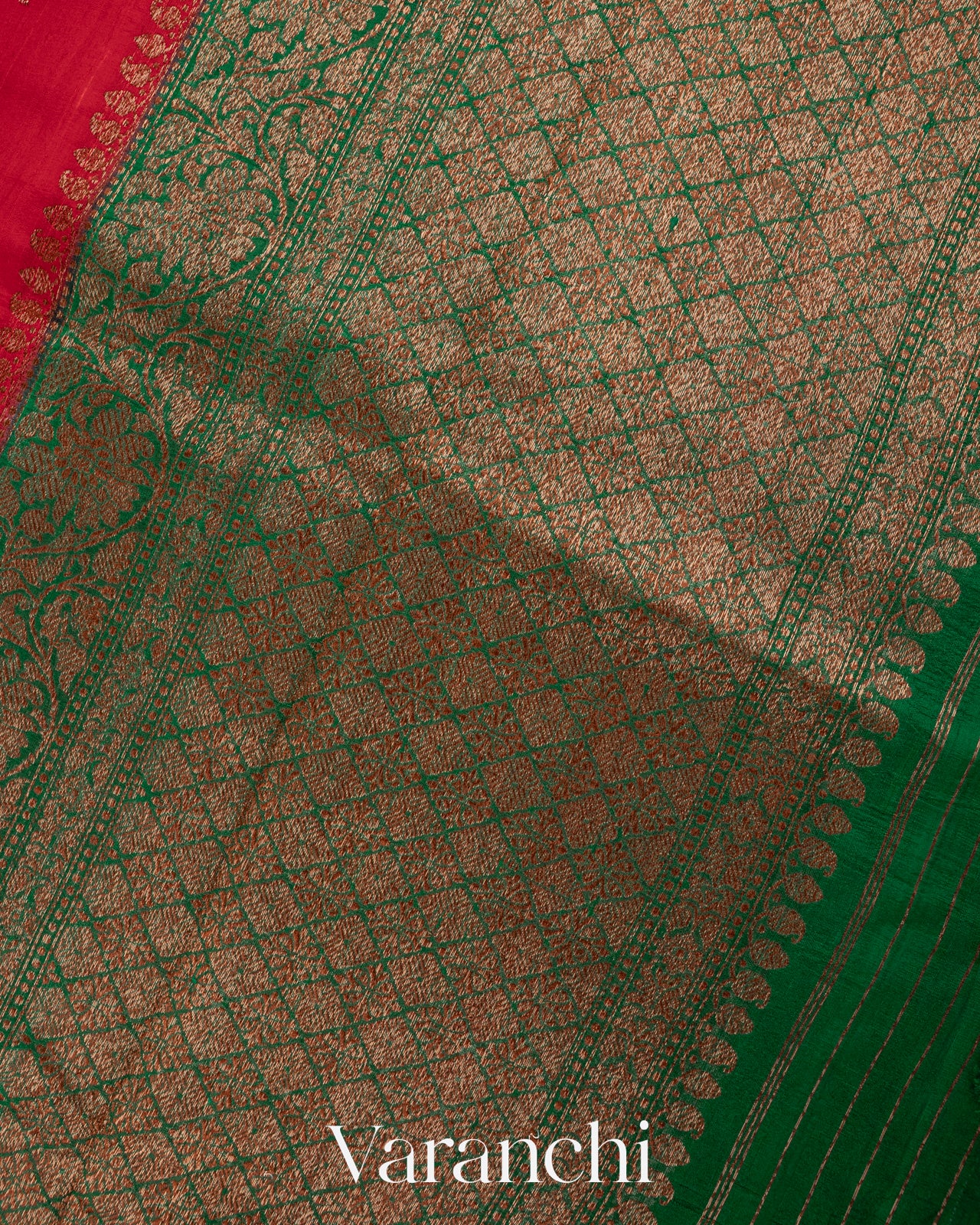 Red Pure Raw Silk Handloom Saree