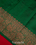 Red Pure Raw Silk Handloom Saree