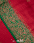 Red Pure Raw Silk Handloom Saree