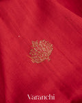 Red Pure Raw Silk Handloom Saree