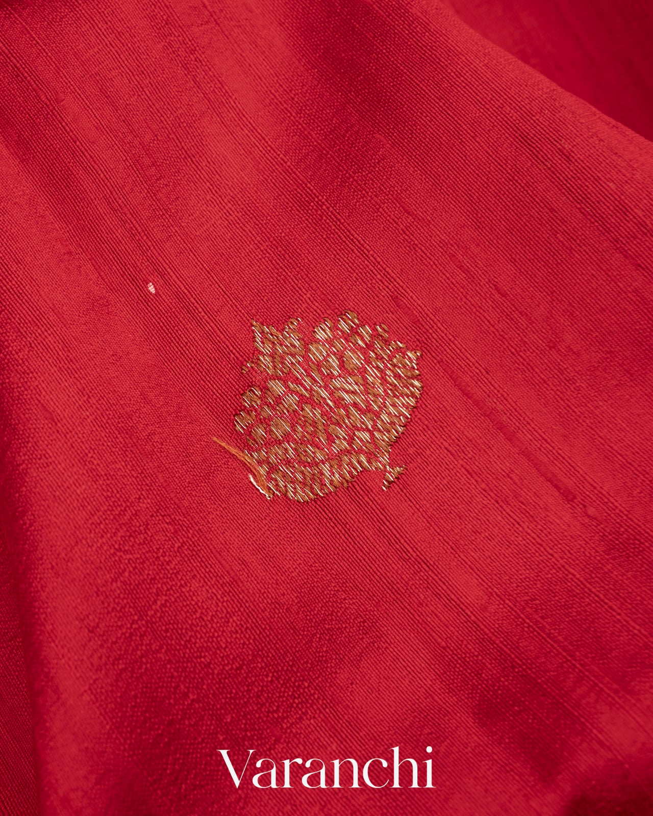 Red Pure Raw Silk Handloom Saree