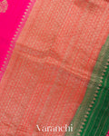 Hot Pink Pure Raw Silk Handloom Saree