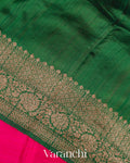 Hot Pink Pure Raw Silk Handloom Saree