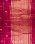 Rani Pink Checks Pure Raw Silk Handloom Saree