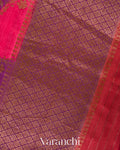 Magenta Borderless Tricolour Rangkaat Pure Raw Silk Handloom Saree