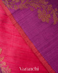 Magenta Borderless Tricolour Rangkaat Pure Raw Silk Handloom Saree