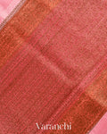 Pink Tricolour Rangkaat Pure Raw Silk Handloom Saree