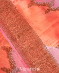 Pink Tricolour Rangkaat Pure Raw Silk Handloom Saree