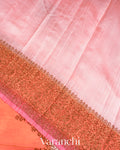 Pink Tricolour Rangkaat Pure Raw Silk Handloom Saree