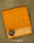 Mustard Yellow Pure Raw Silk Handloom Saree