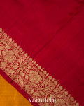 Mustard Yellow Pure Raw Silk Handloom Saree