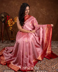 Baby Pink Pure Raw Silk Handloom Saree