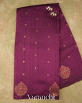 Mulberry Wine Pure Raw Silk Handloom Saree