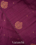 Mulberry Wine Pure Raw Silk Handloom Saree
