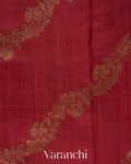 Crimson Red Lehariya Pure Raw Silk Handloom Saree