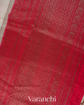 Ivory Pure Raw Silk Handloom Saree