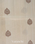 Ivory Pure Raw Silk Handloom Saree