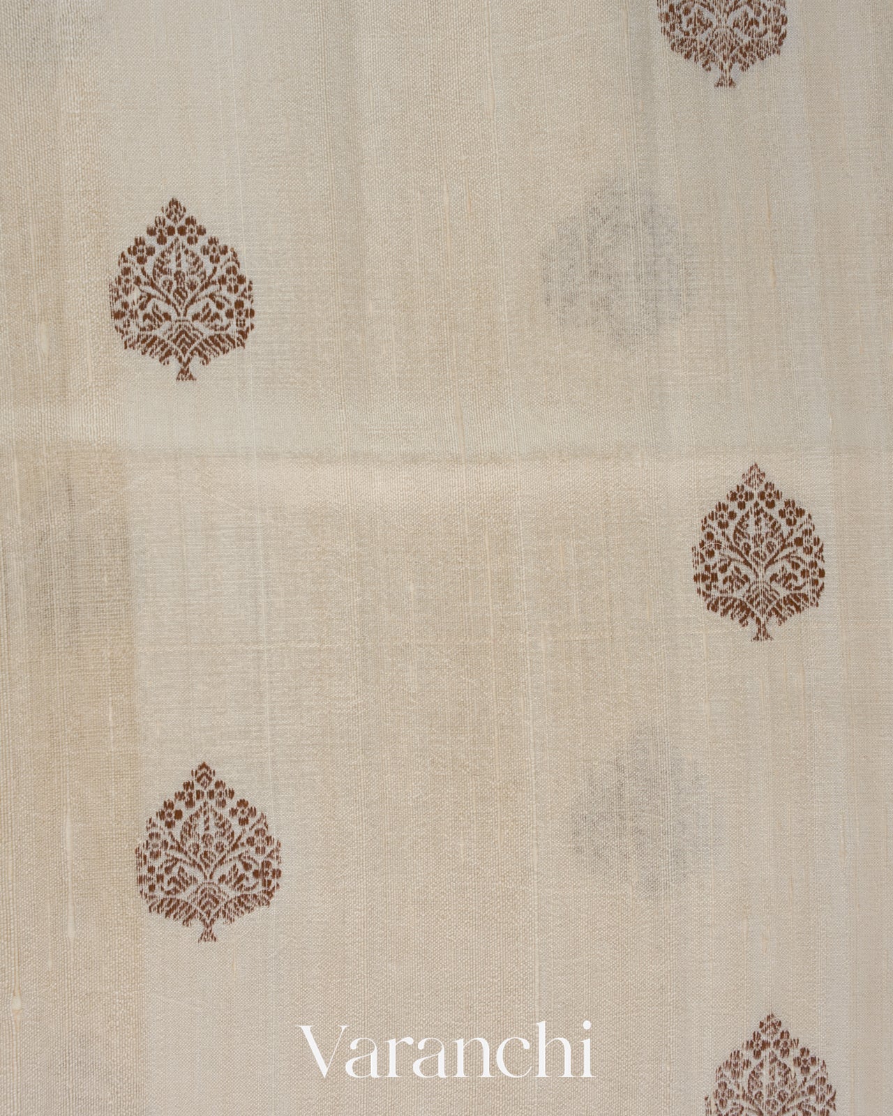 Ivory Pure Raw Silk Handloom Saree