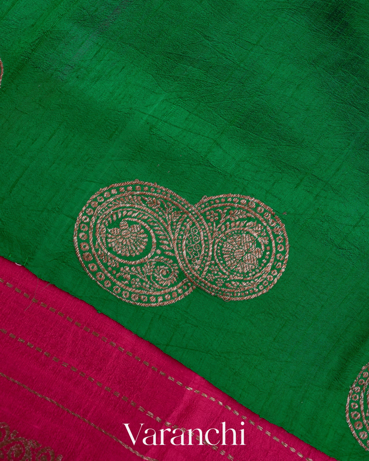 Rani Pink Pure Raw Silk Handloom Saree