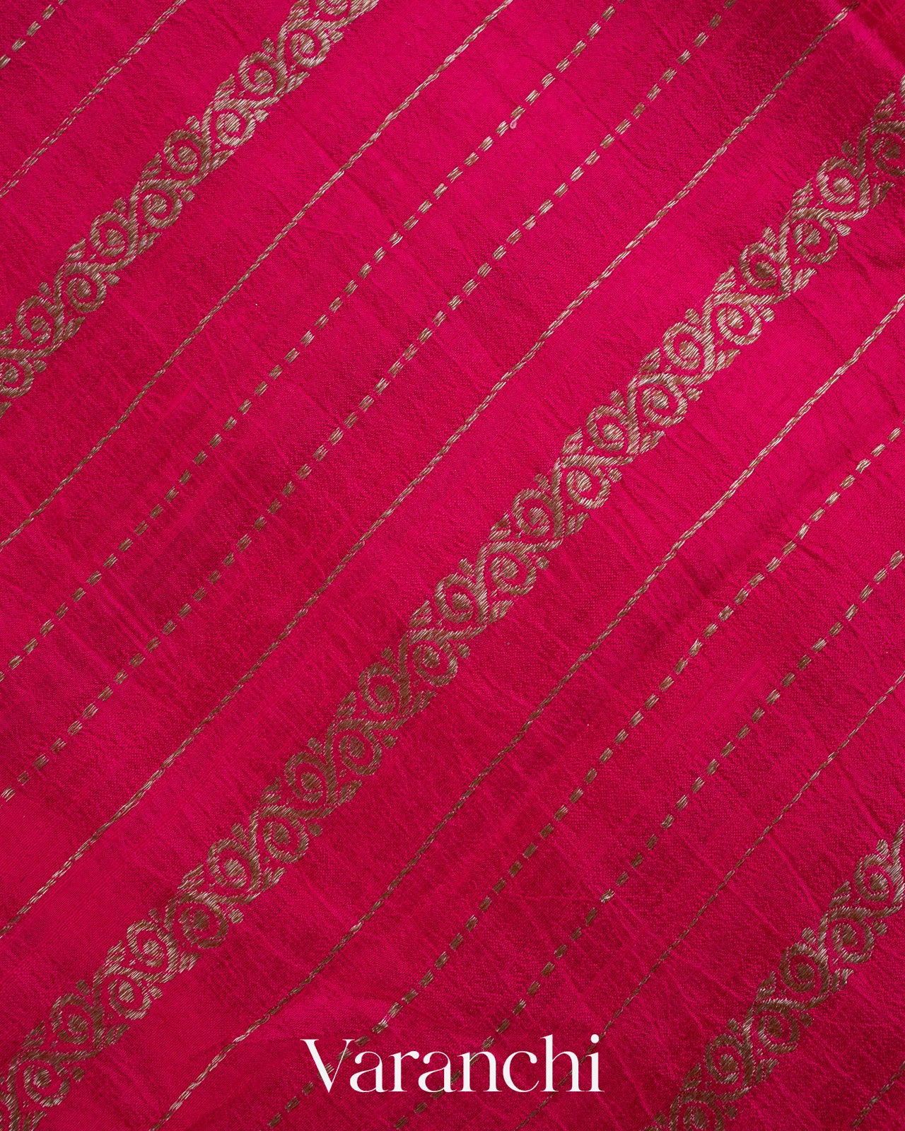 Rani Pink Pure Raw Silk Handloom Saree