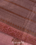 Lilac and Yellow Tricolour Rangkaat Pure Raw Silk Handloom Saree