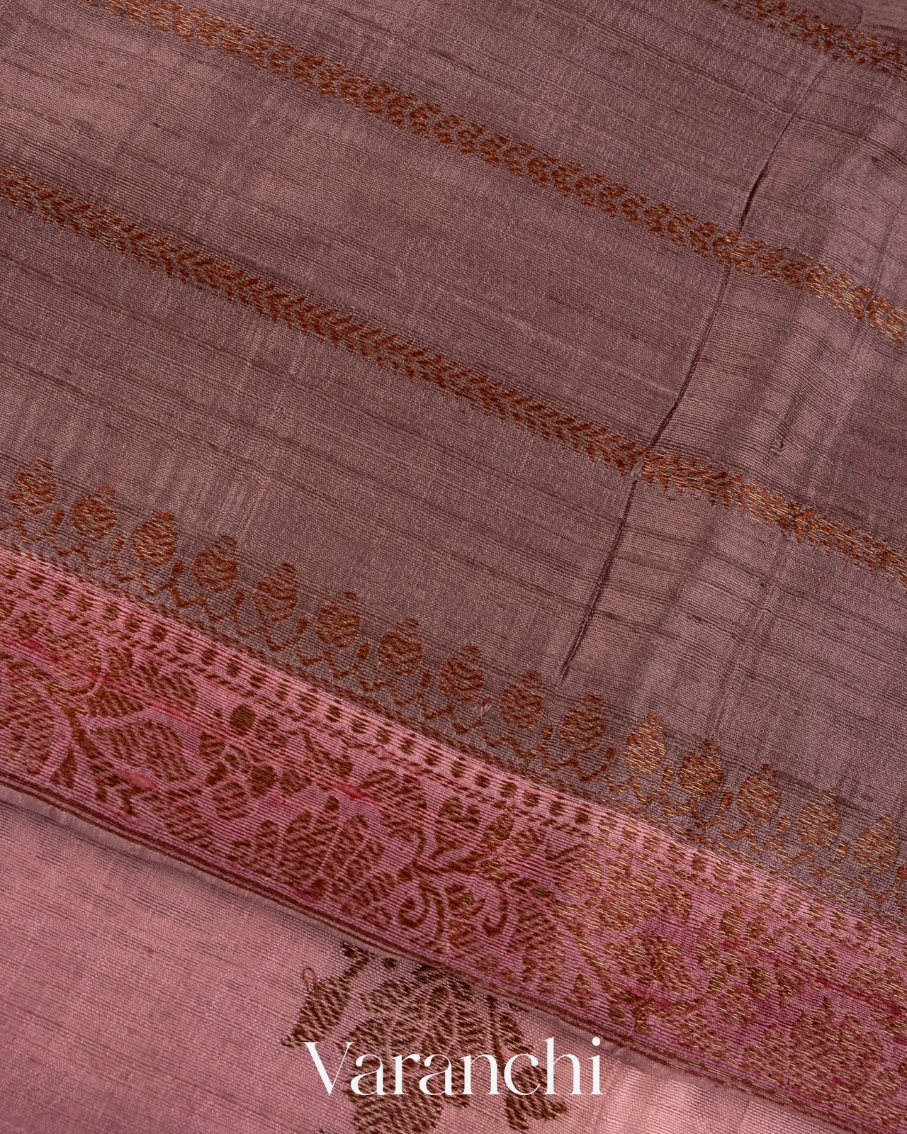 Lilac and Yellow Tricolour Rangkaat Pure Raw Silk Handloom Saree