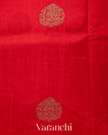 Ruby Red Raw Silk Handloom Saree 
