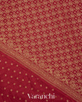 Maroon Pure Crepe Silk Handloom Saree