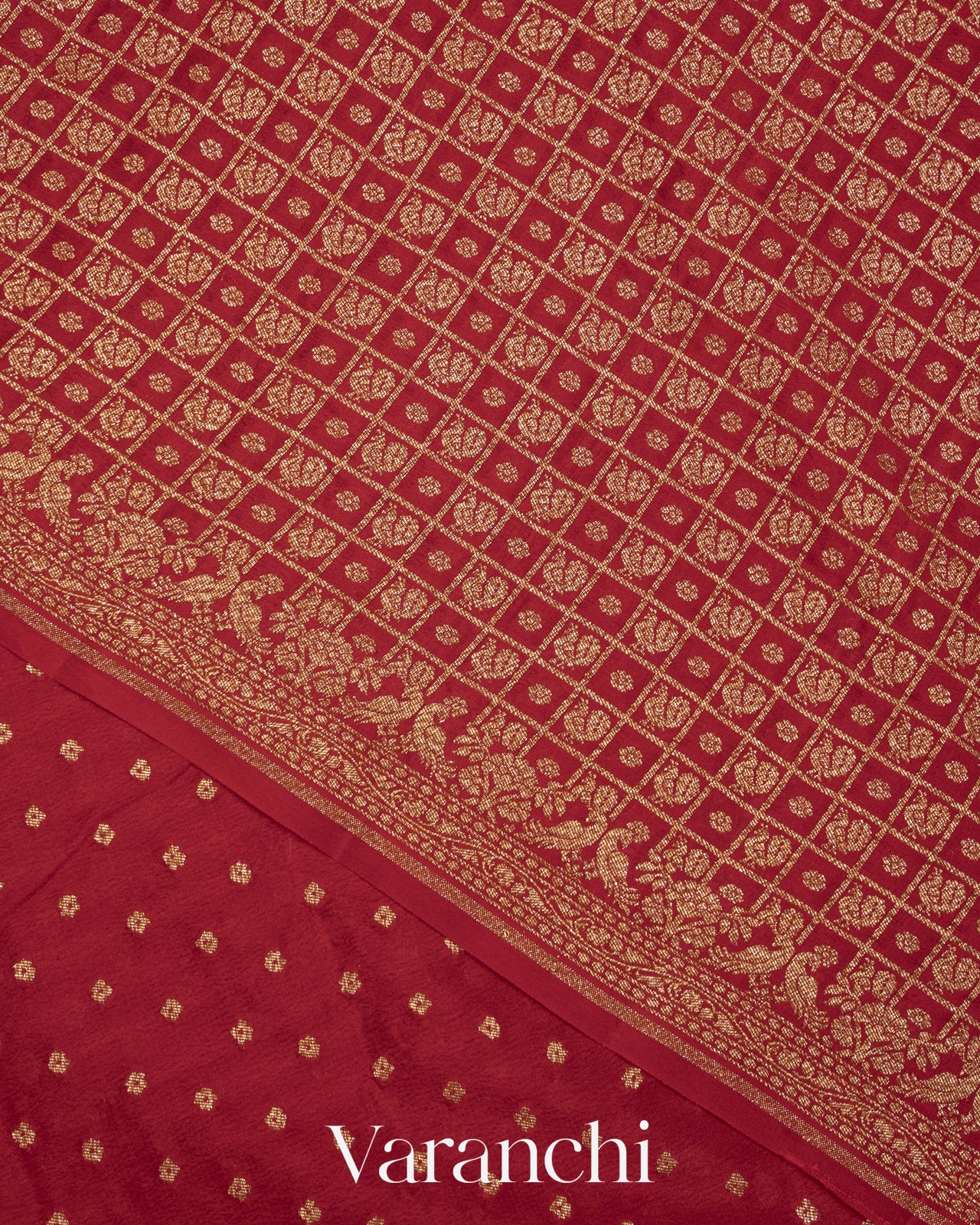 Maroon Pure Crepe Silk Handloom Saree