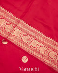 Ruby Red Pure Katan Silk Handloom Saree