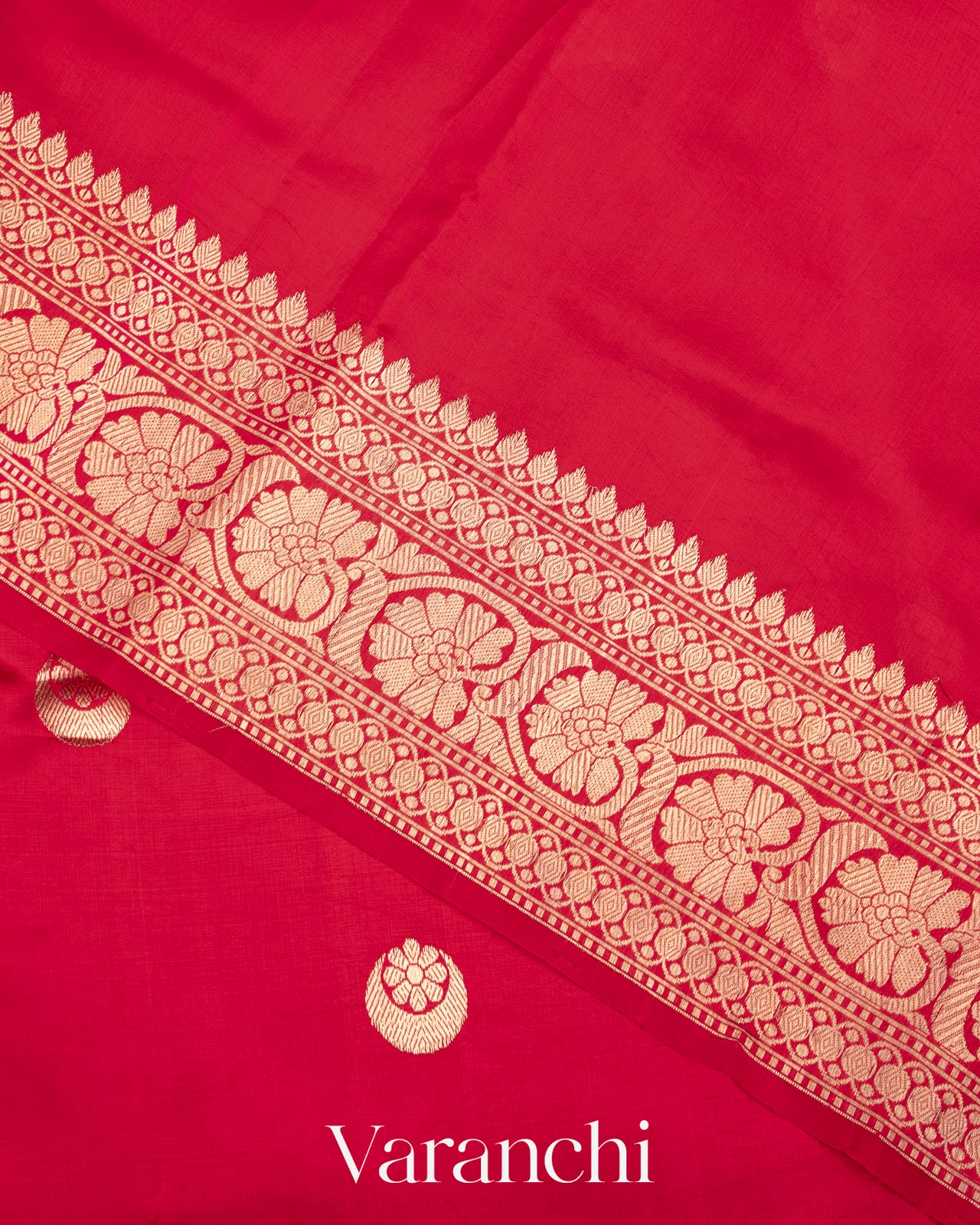 Ruby Red Pure Katan Silk Handloom Saree