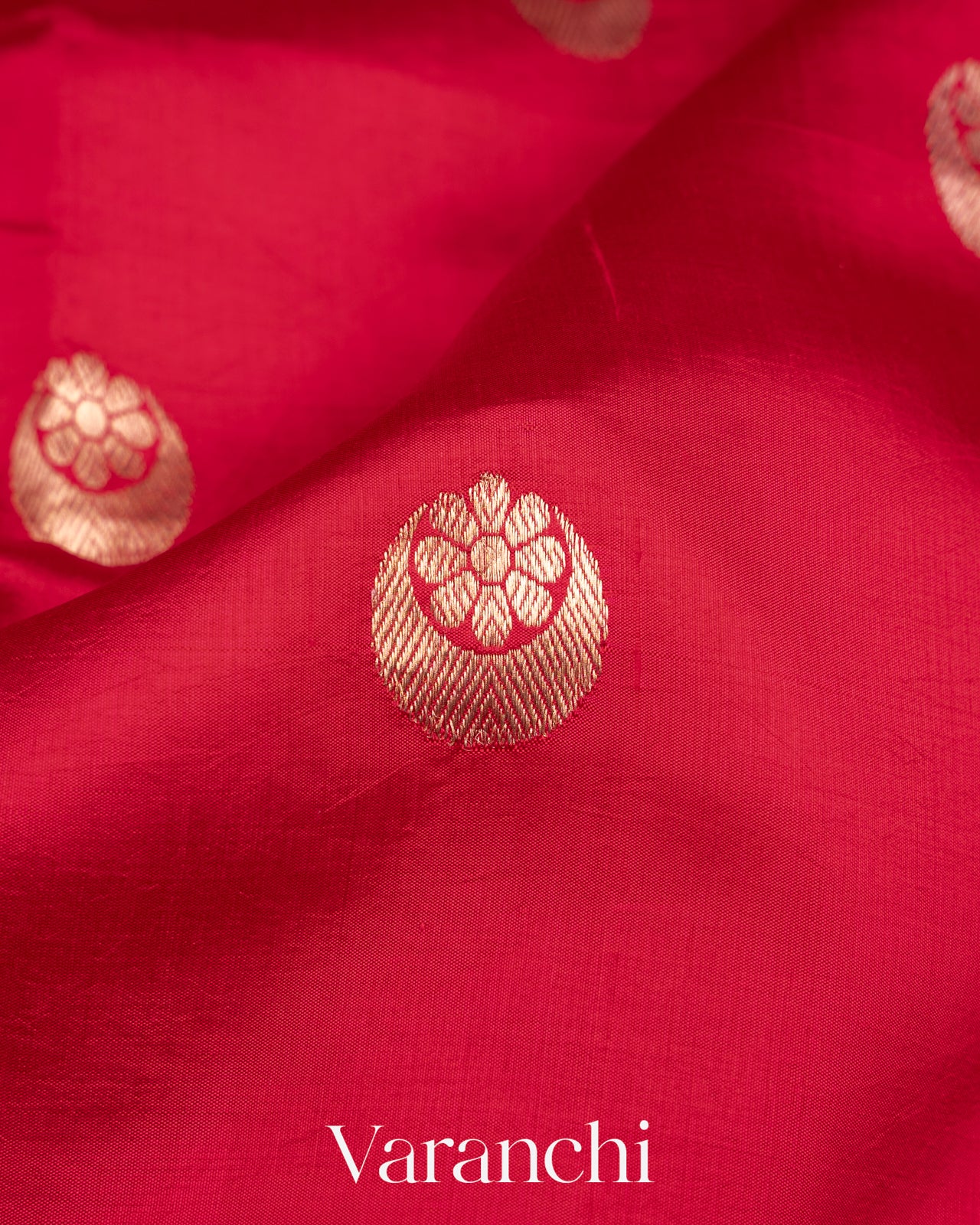 Ruby Red Pure Katan Silk Handloom Saree