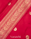 Ruby Red Pure Katan Silk Handloom Saree