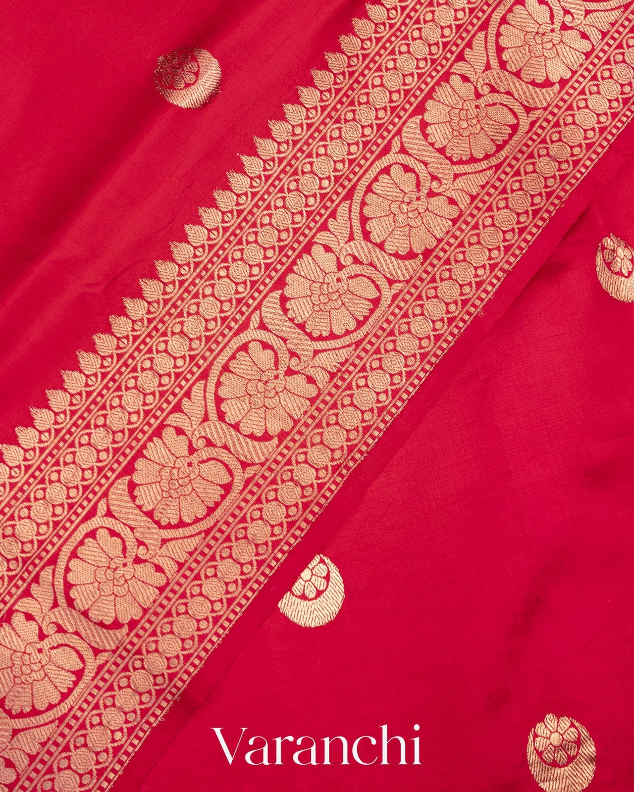 Ruby Red Pure Katan Silk Handloom Saree