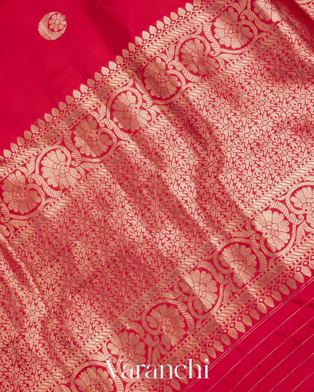Ruby Red Pure Katan Silk Handloom Saree