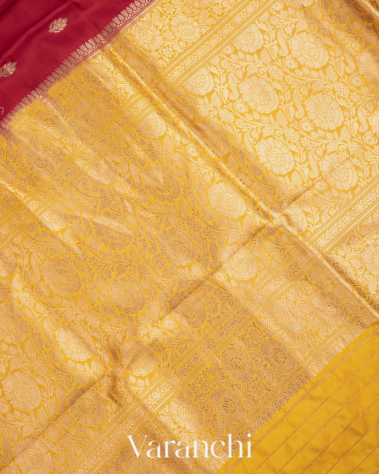 Deep Red Pure Katan Silk Handloom Saree