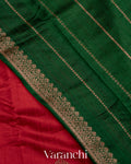 Red Pure Raw Silk Handloom Saree