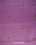 Lavender Jamdani Pure Silk Linen Handloom Saree