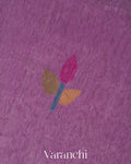 Lavender Jamdani Pure Silk Linen Handloom Saree