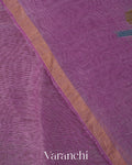Lavender Jamdani Pure Silk Linen Handloom Saree