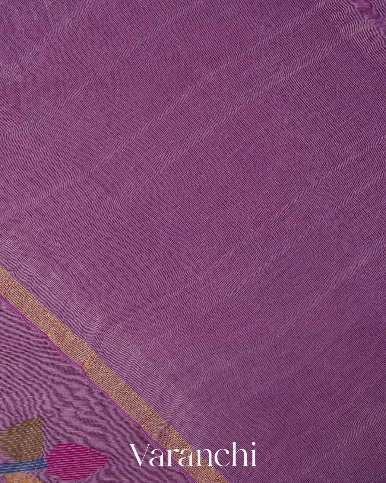 Lavender Jamdani Pure Silk Linen Handloom Saree