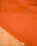 Light Orange Printed Pure Silk Linen Saree