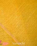 Mustard Yellow Jamdani Pure Silk Linen Handloom Saree