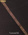 Jet Black Jamdani Pure Silk Linen Handloom Saree — Border